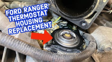 2004 ford ranger metal thermostat housing|Ford 4.0 thermostat housing replacement.